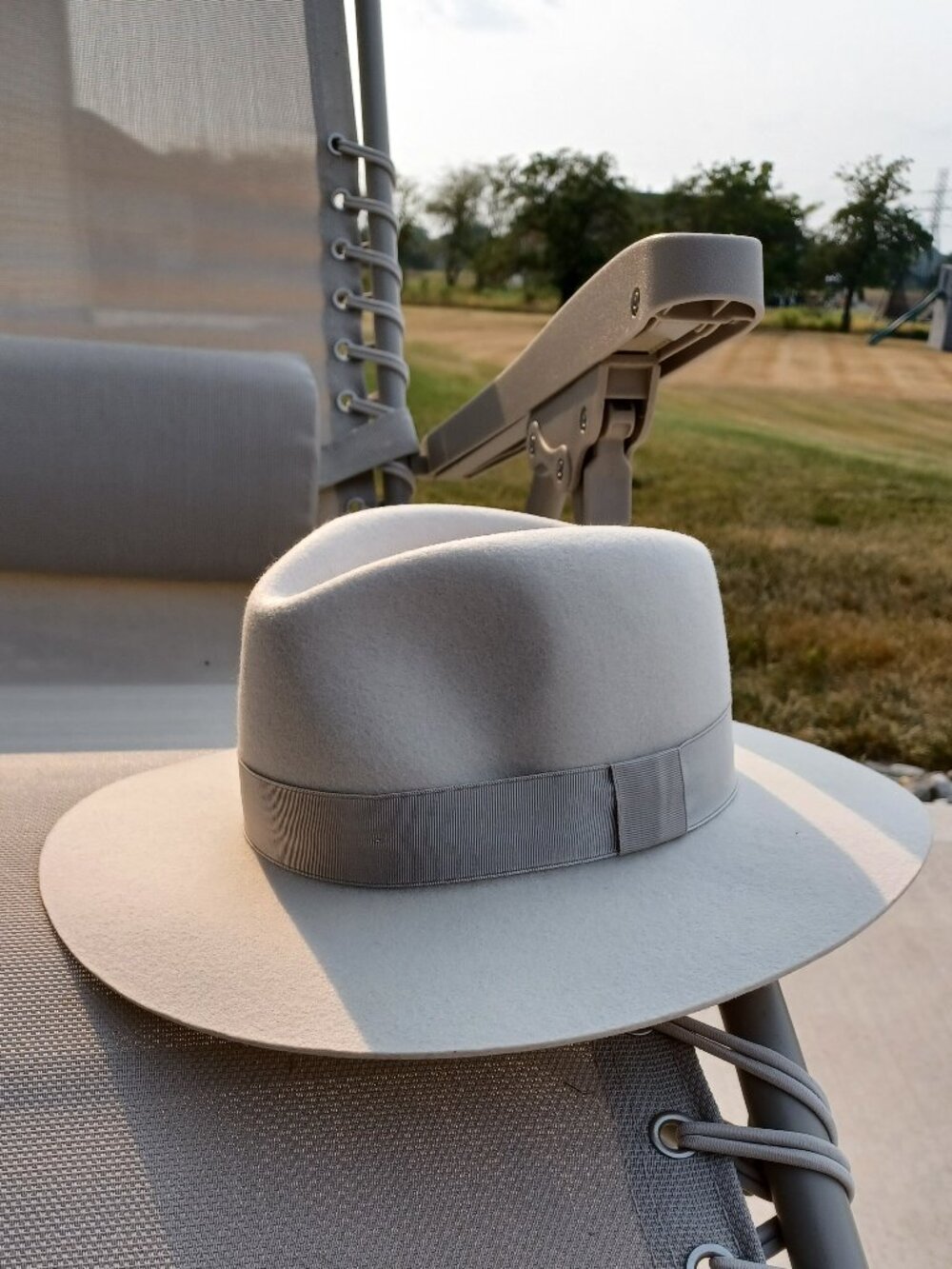 NWOT rag & bone Zoe Wool Felt Fedora Size Medium Color Light Grey - Picture 2 of 6